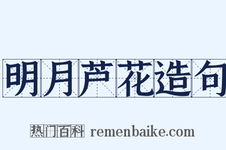 明月芦花造句是什么意思的图片